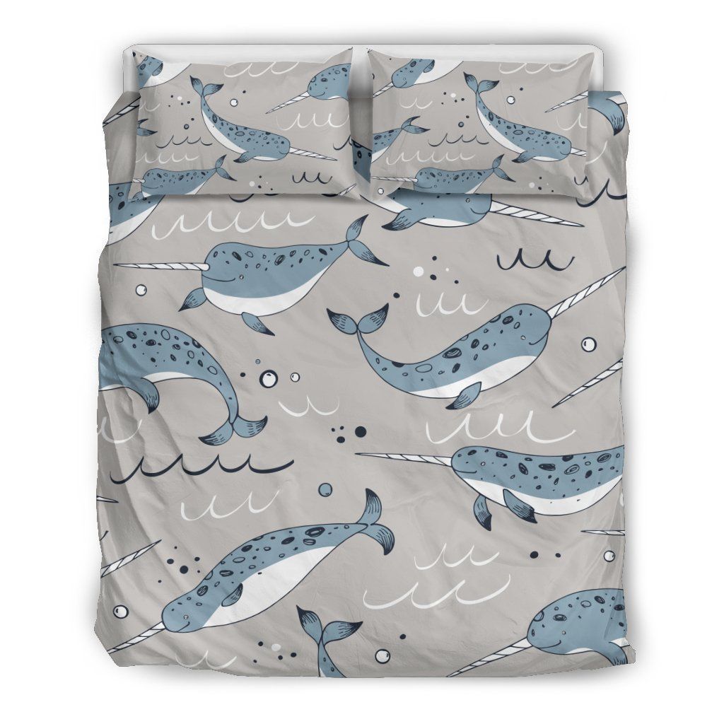 Narwhal Pattern Print Bedding Set