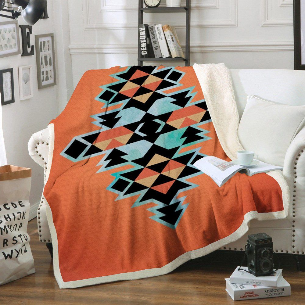 Native America Sherpa Fleece Blanket