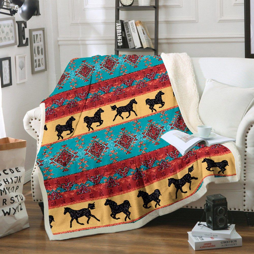 Native America Sherpa Fleece Blanket