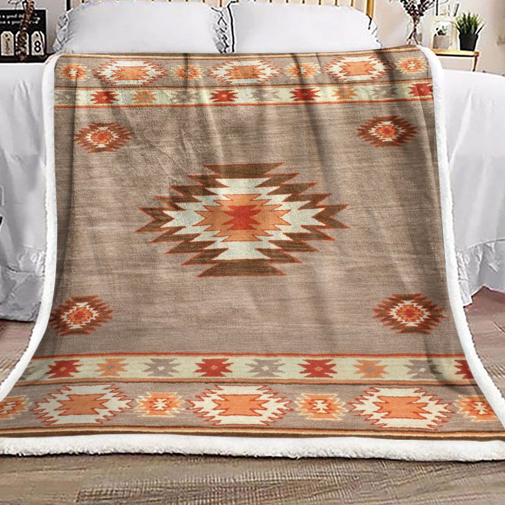 Native America Sherpa Fleece Blanket