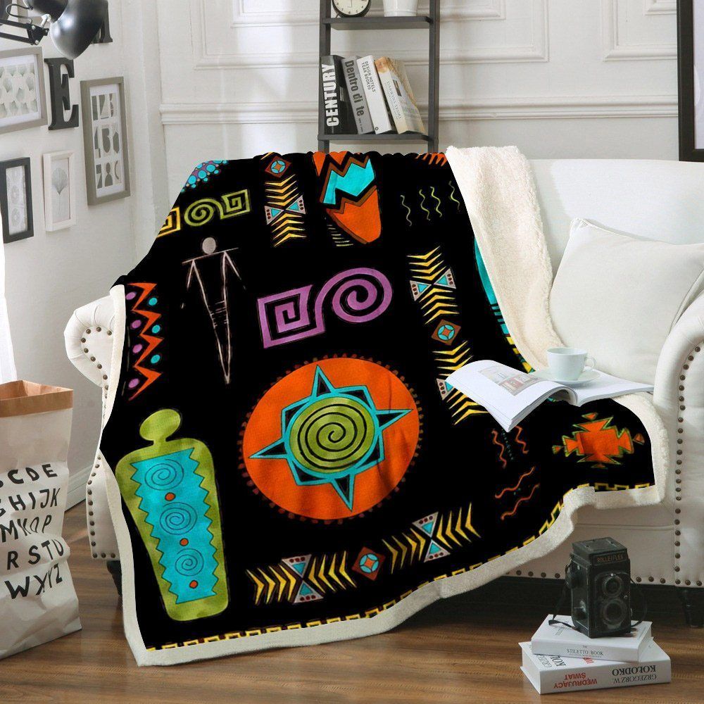 Native America Sherpa Fleece Blanket