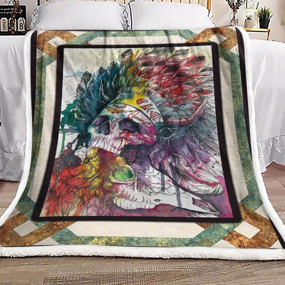 Native America Sherpa Fleece Blanket