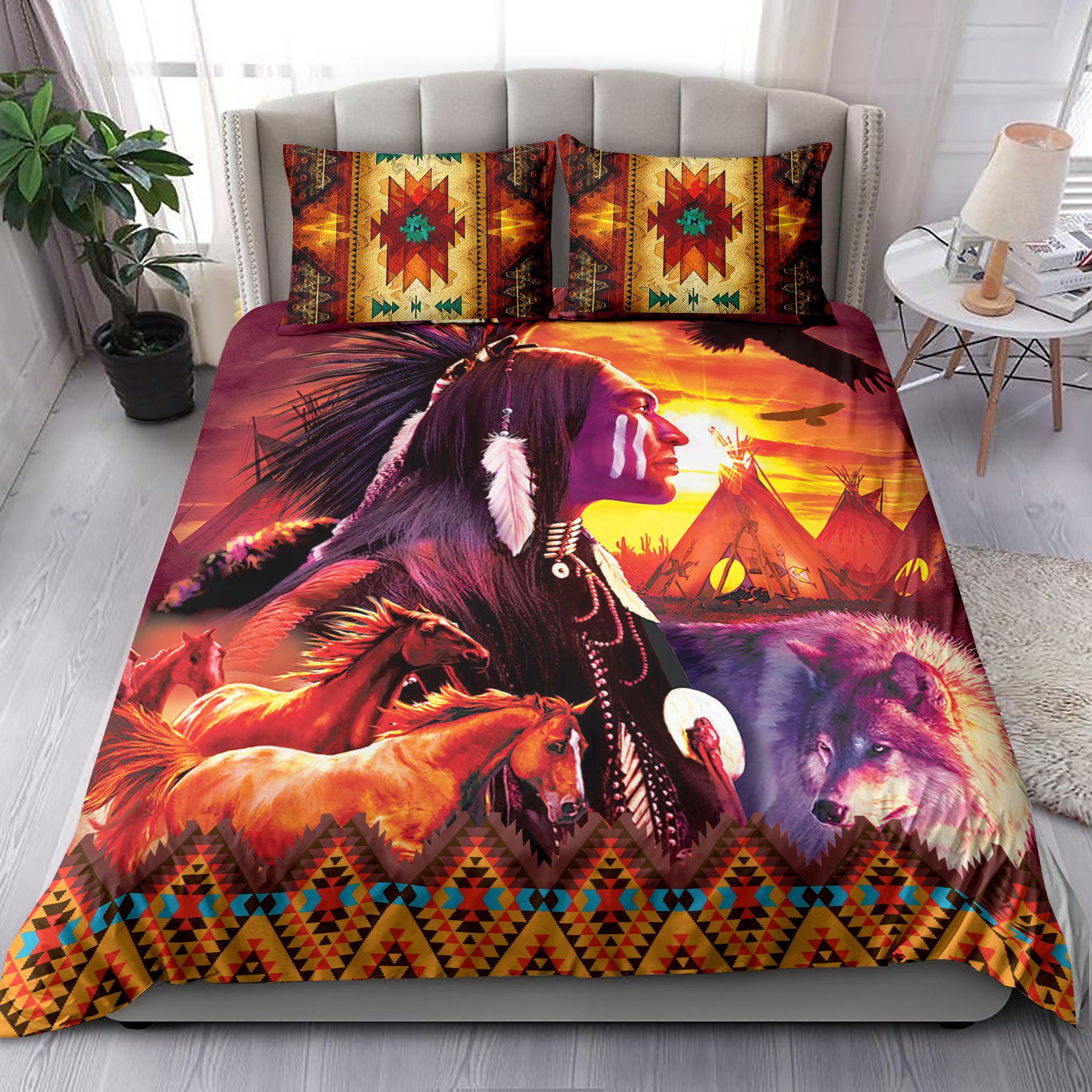 Native America Chief Bedding Set
