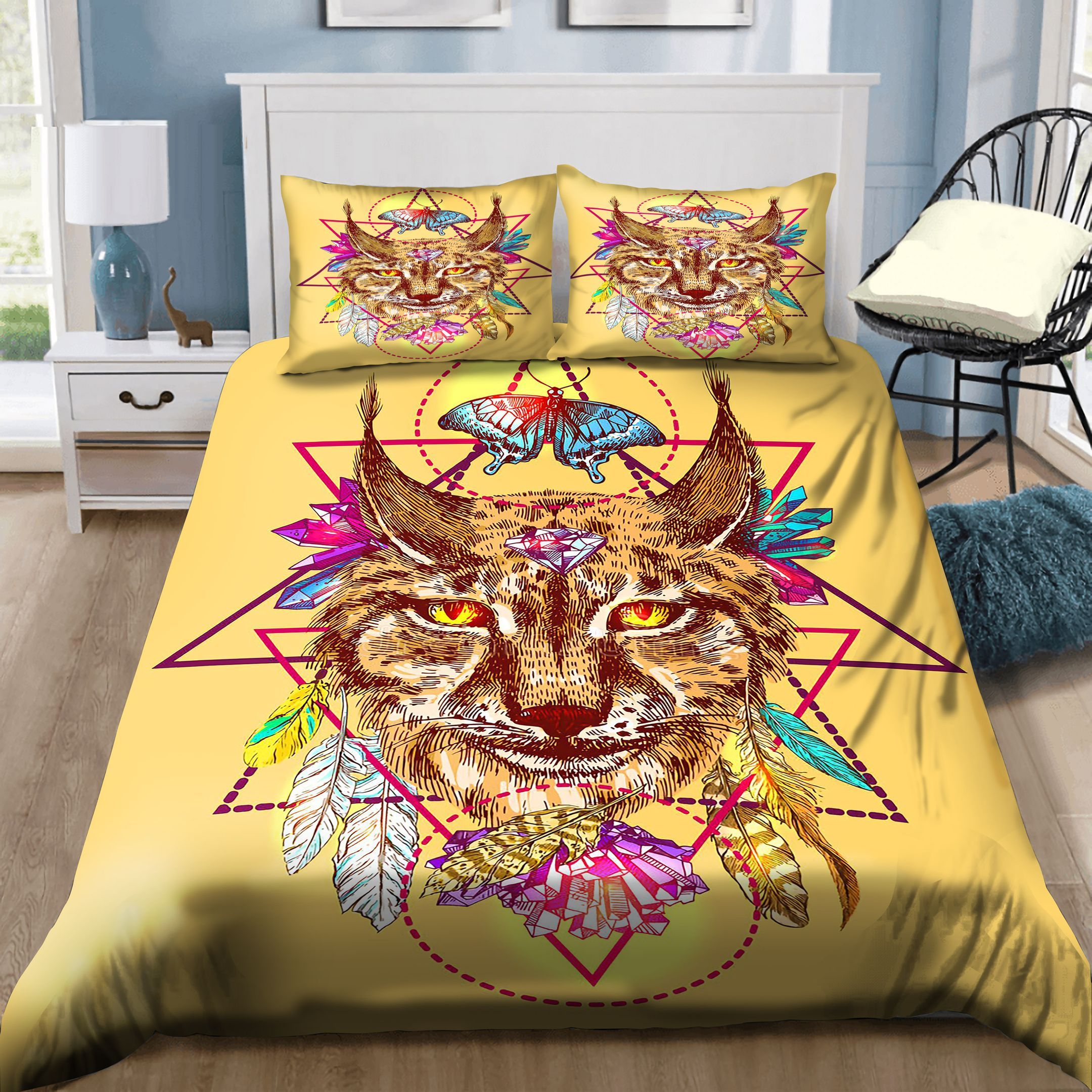 Native America Fox And Butterfly Bedding Set