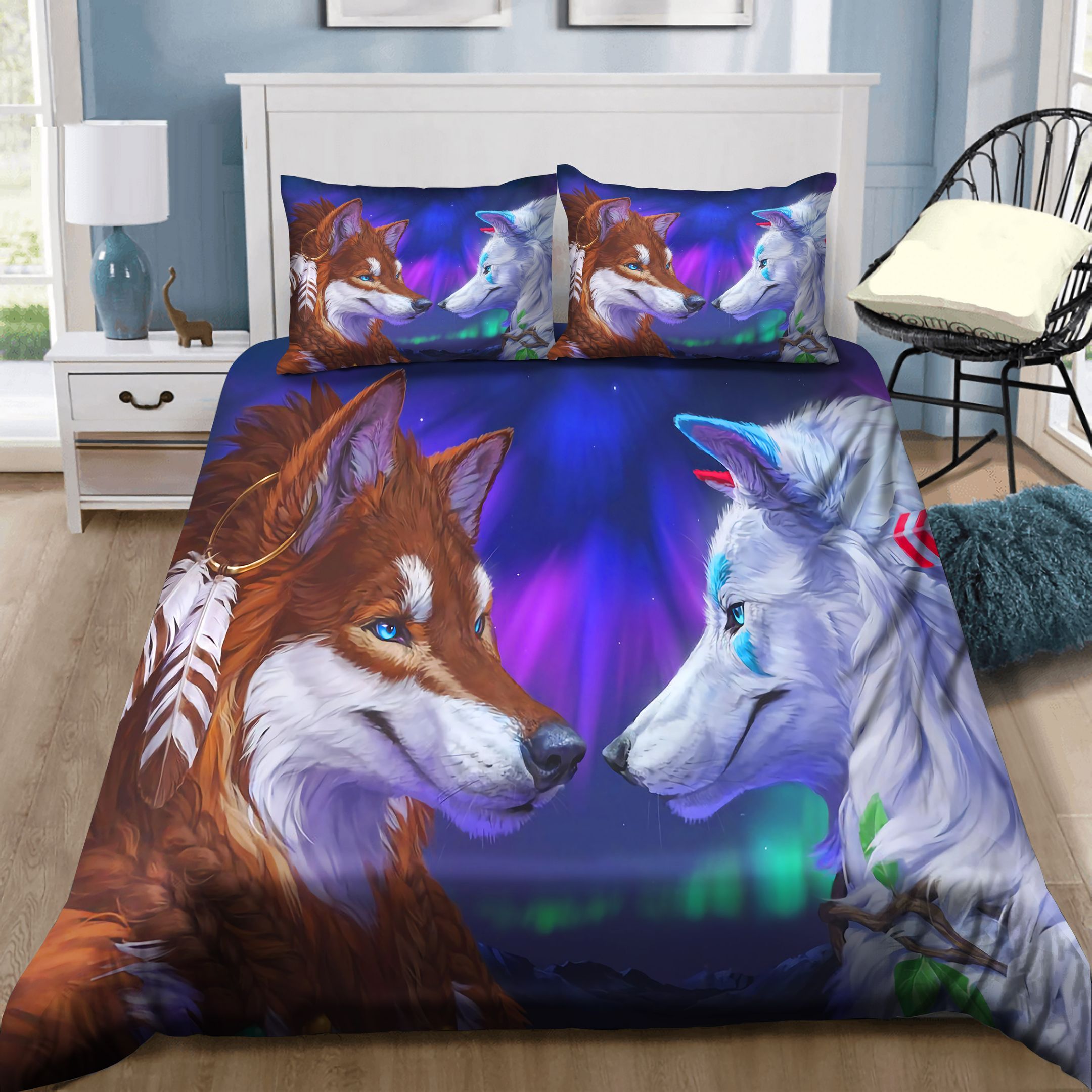 Native America Wolf Bedding Set