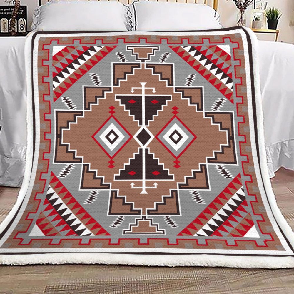 Native America Sherpa Fleece Blanket