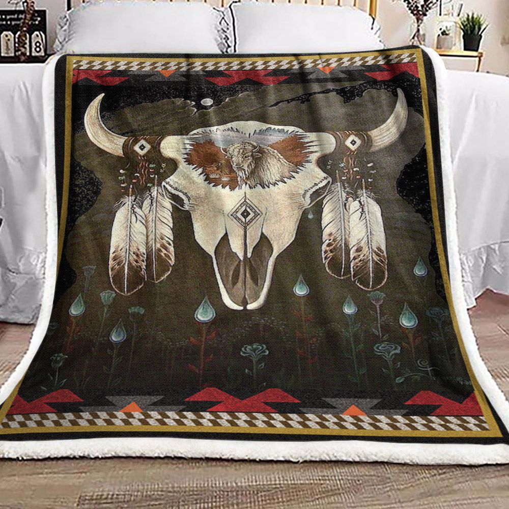 Native American Sherpa Fleece Blanket