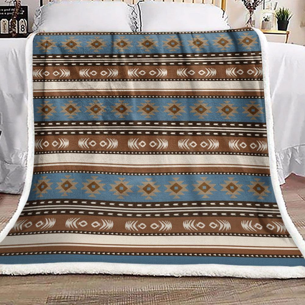 Native American Sherpa Fleece Blanket