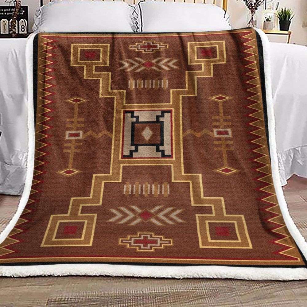 Native American Sherpa Fleece Blanket