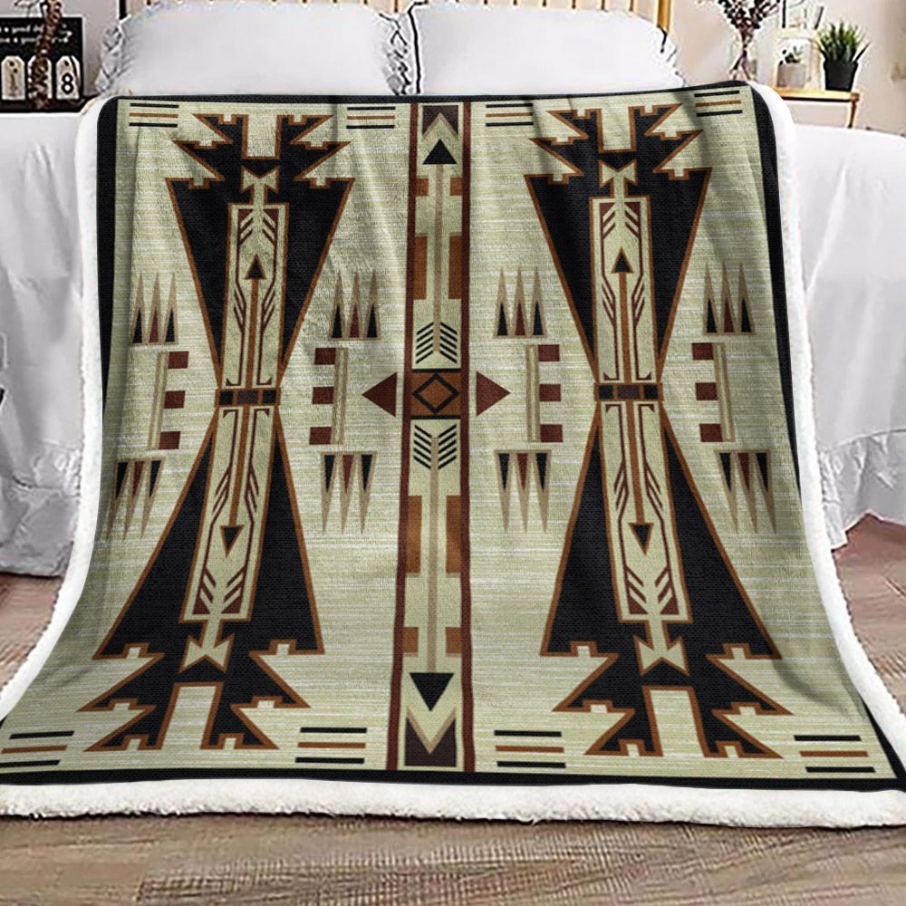 Native American Sherpa Fleece Blanket