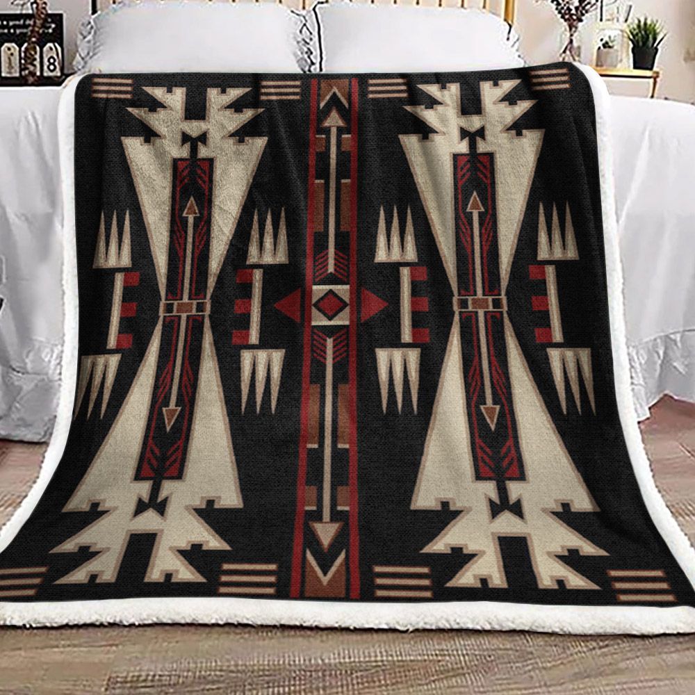 Native American Sherpa Fleece Blanket