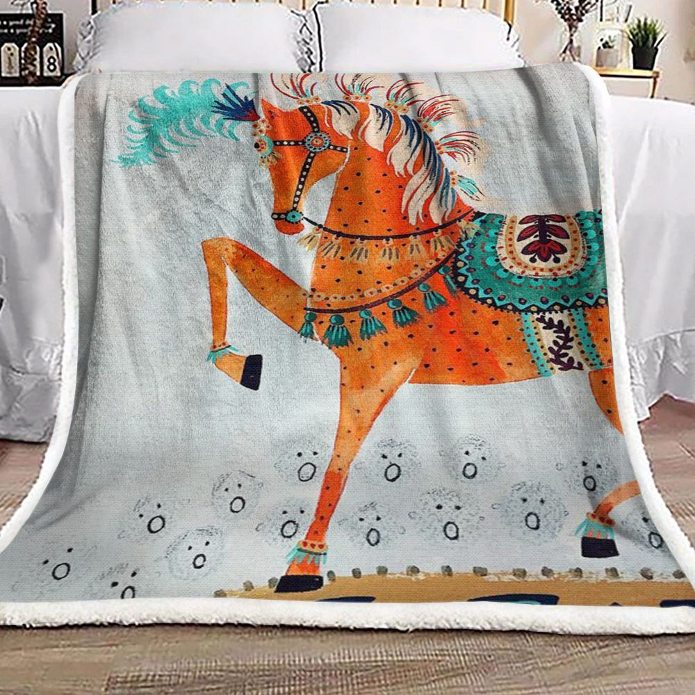 Native American Sherpa Fleece Blanket