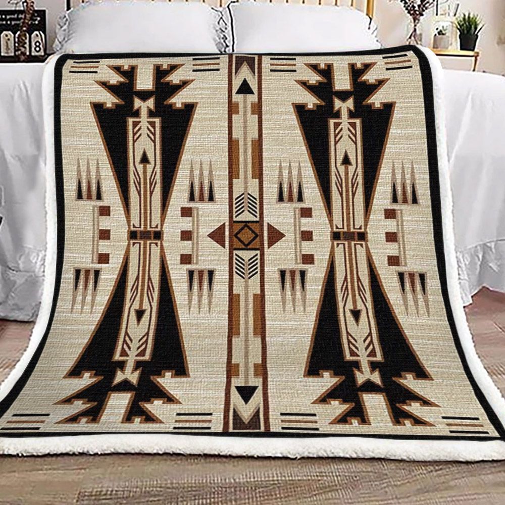 Native American Sherpa Fleece Blanket
