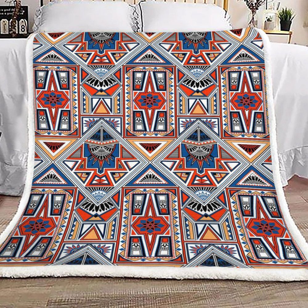Native American Sherpa Fleece Blanket