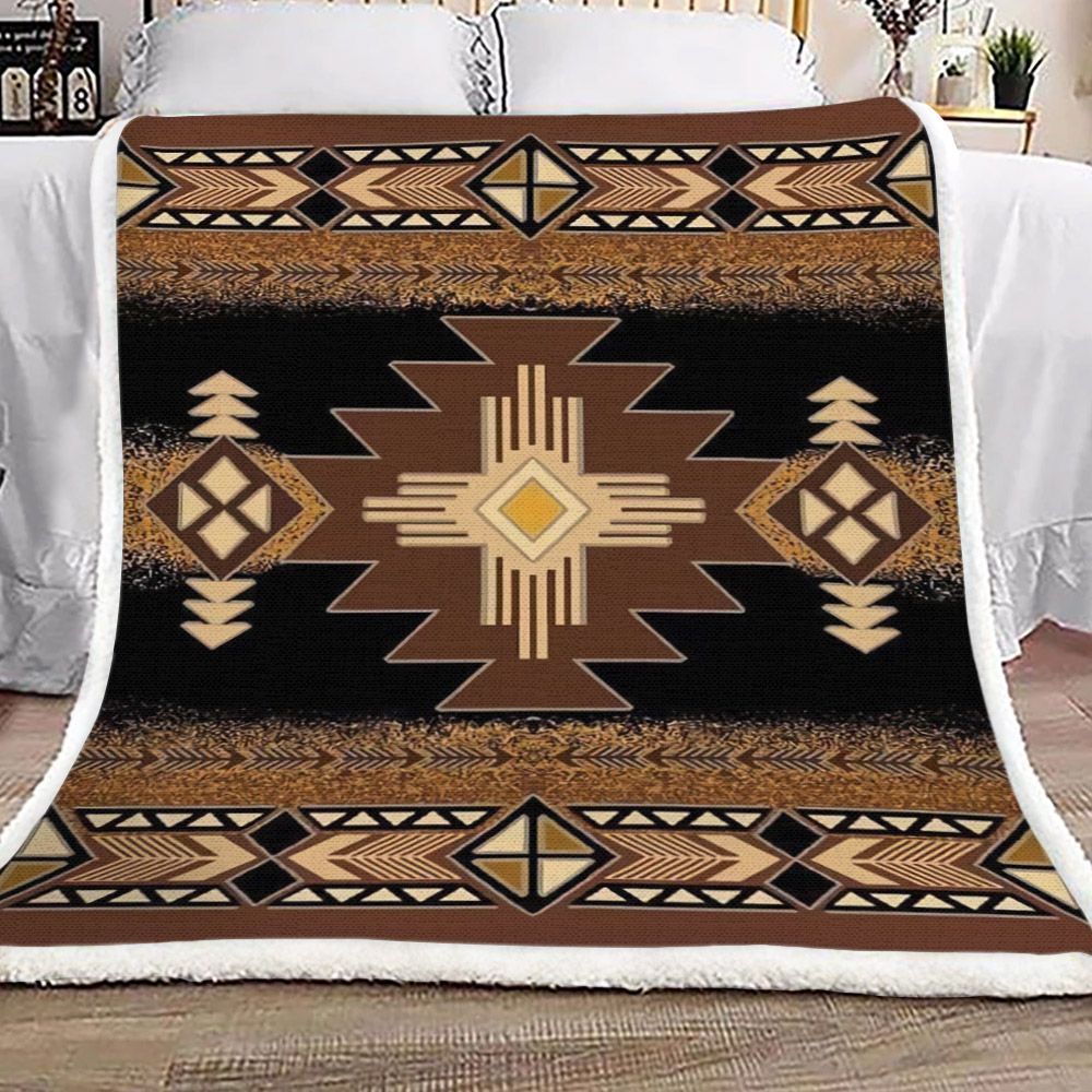 Native American Sherpa Fleece Blanket