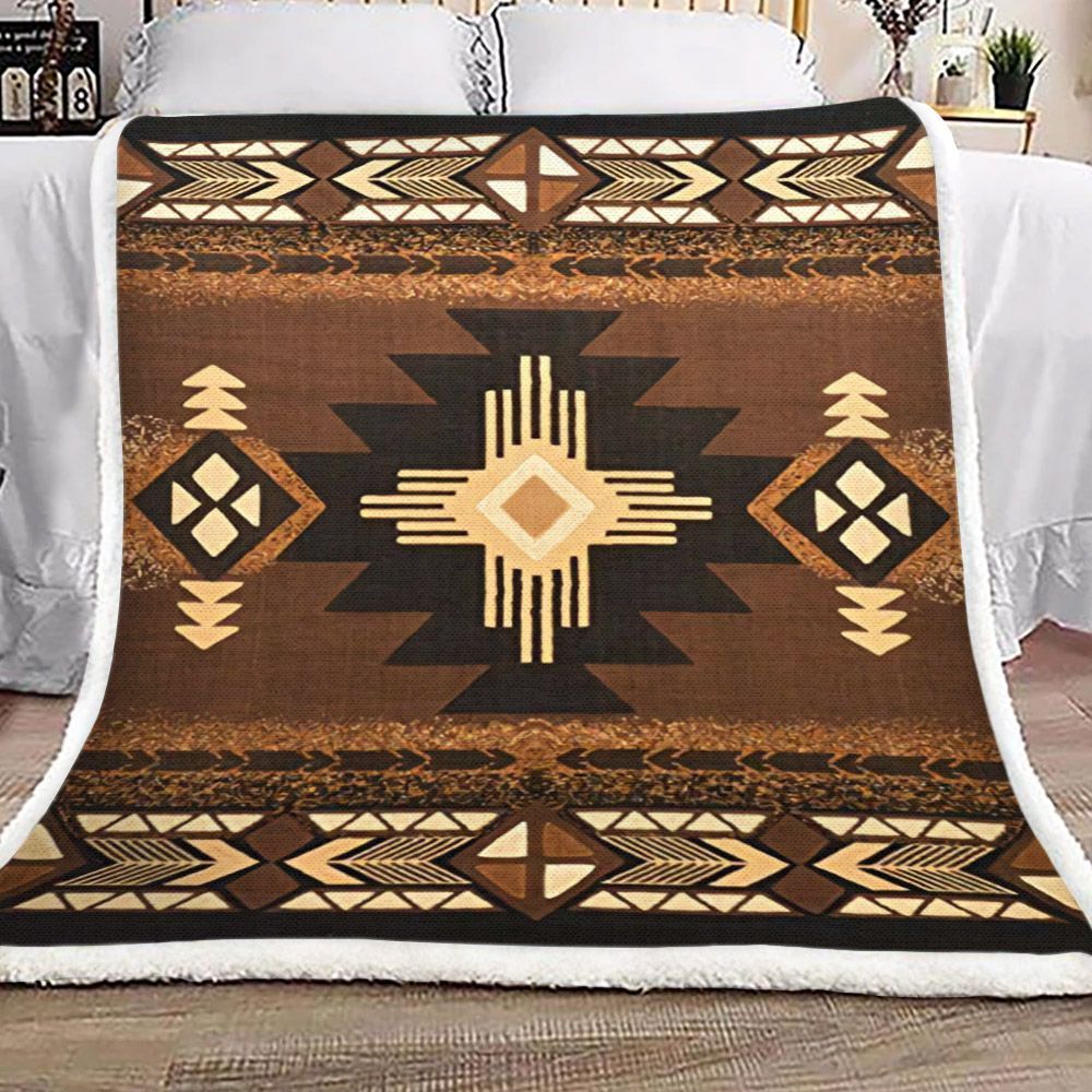 Native American Sherpa Fleece Blanket