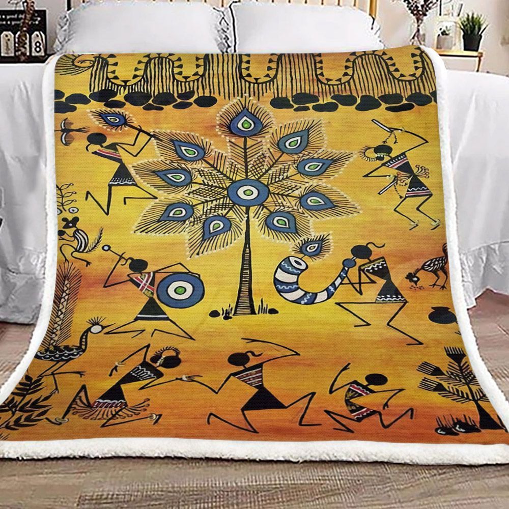 Native American Sherpa Fleece Blanket