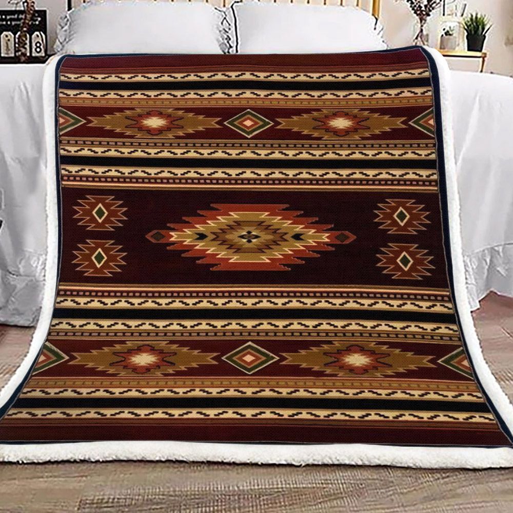 Native American Sherpa Fleece Blanket
