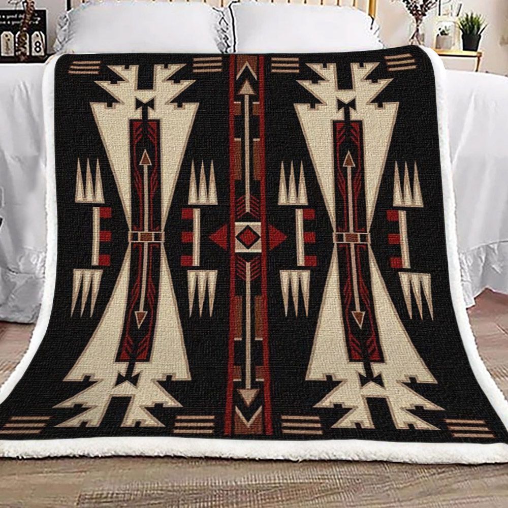 Native American Sherpa Fleece Blanket