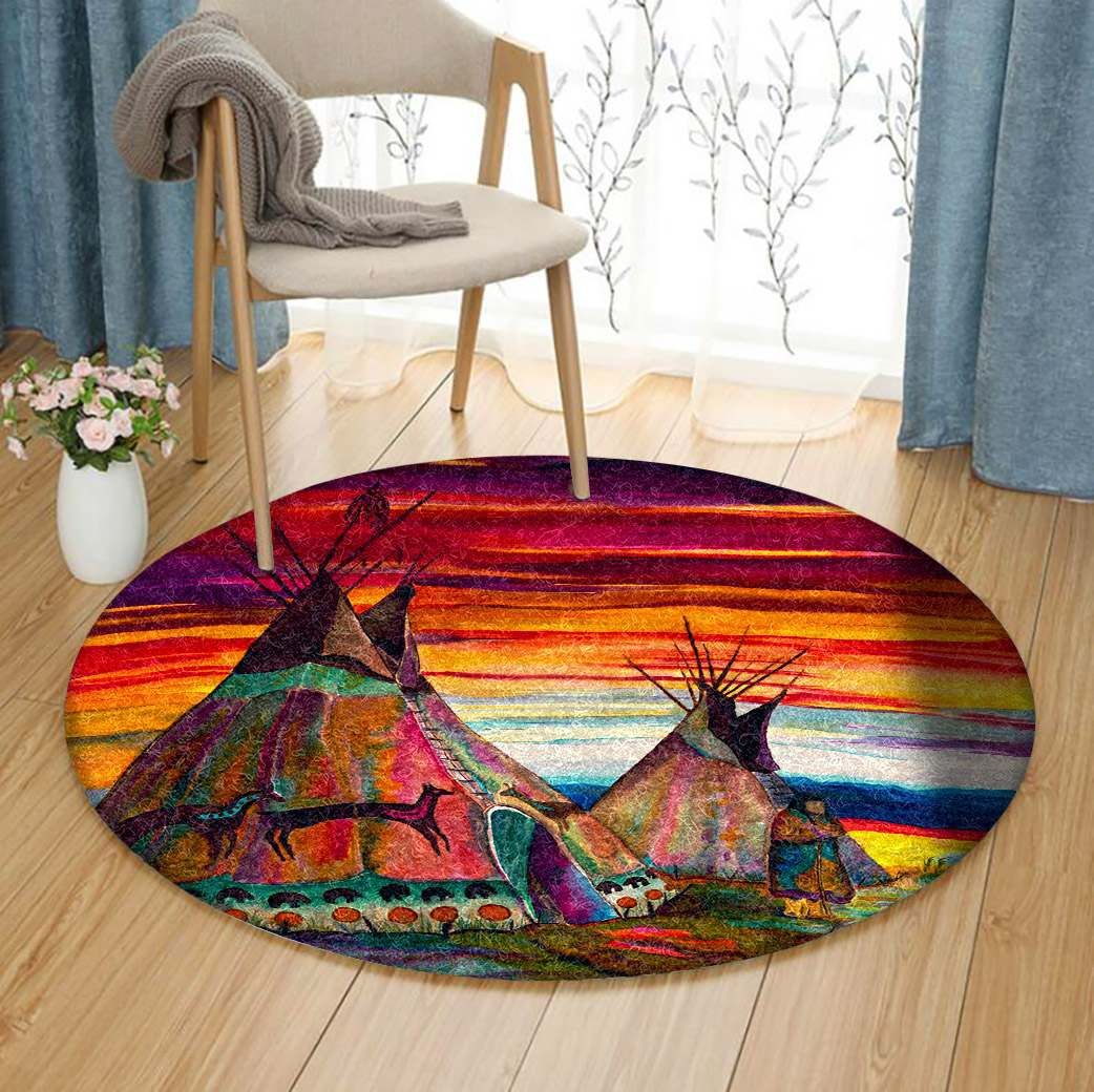 Native American Round Carpet