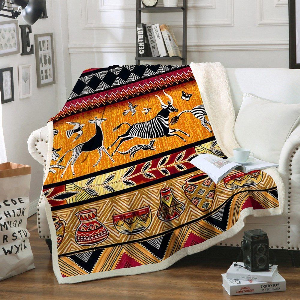 Native American Sherpa Fleece Blanket