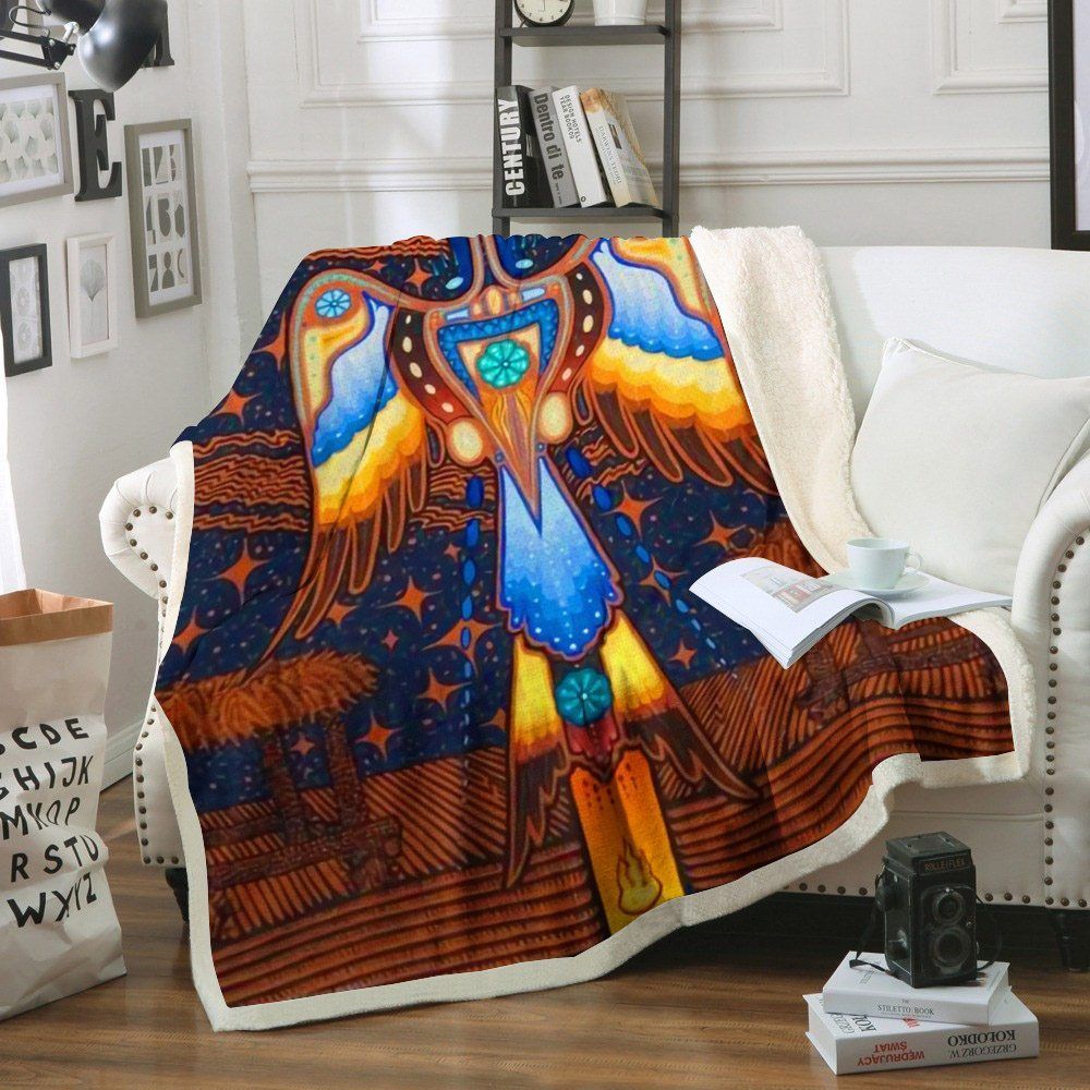 Native American Sherpa Fleece Blanket