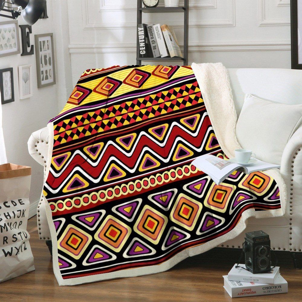 Native American Sherpa Fleece Blanket