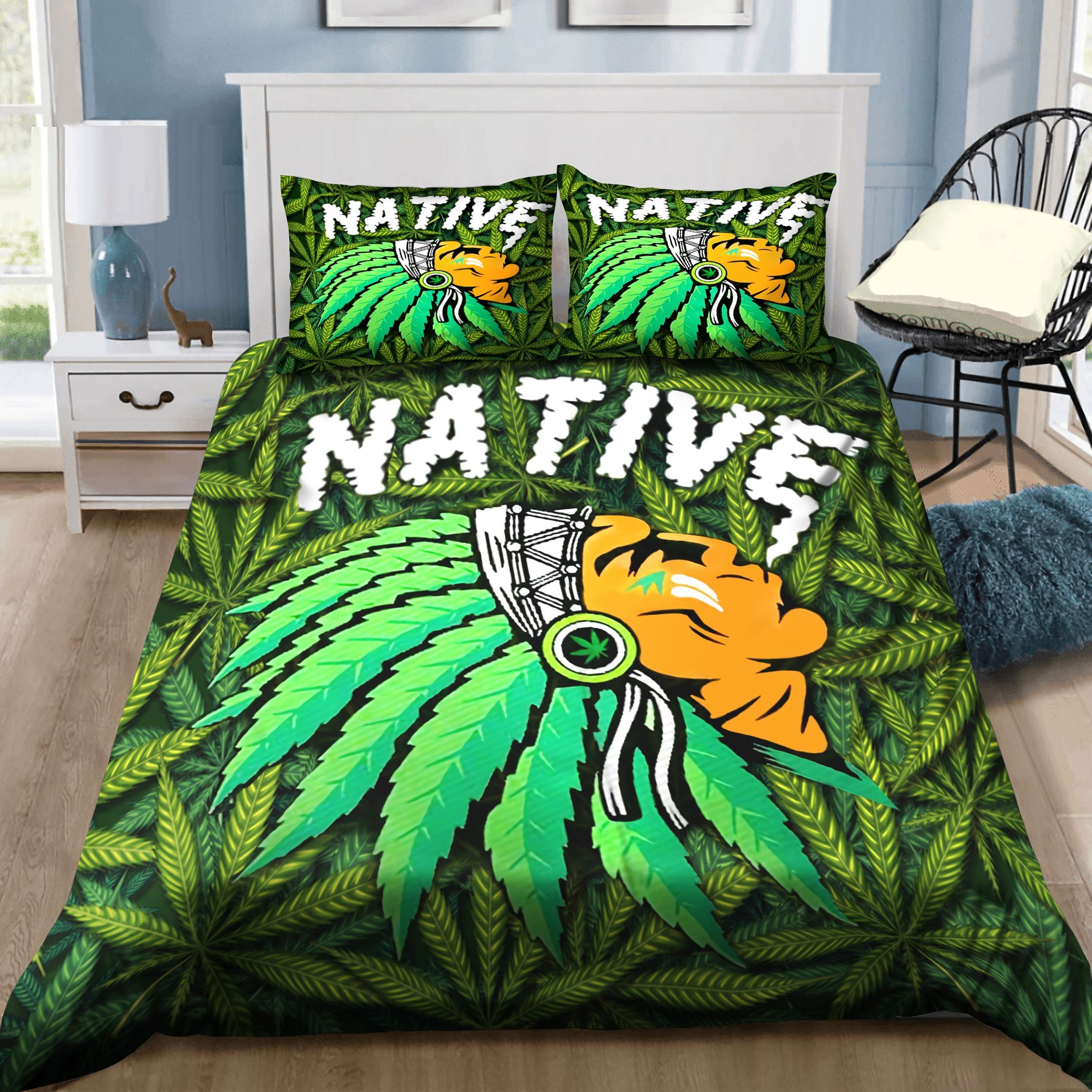 Native American Cannabis Bedding Set