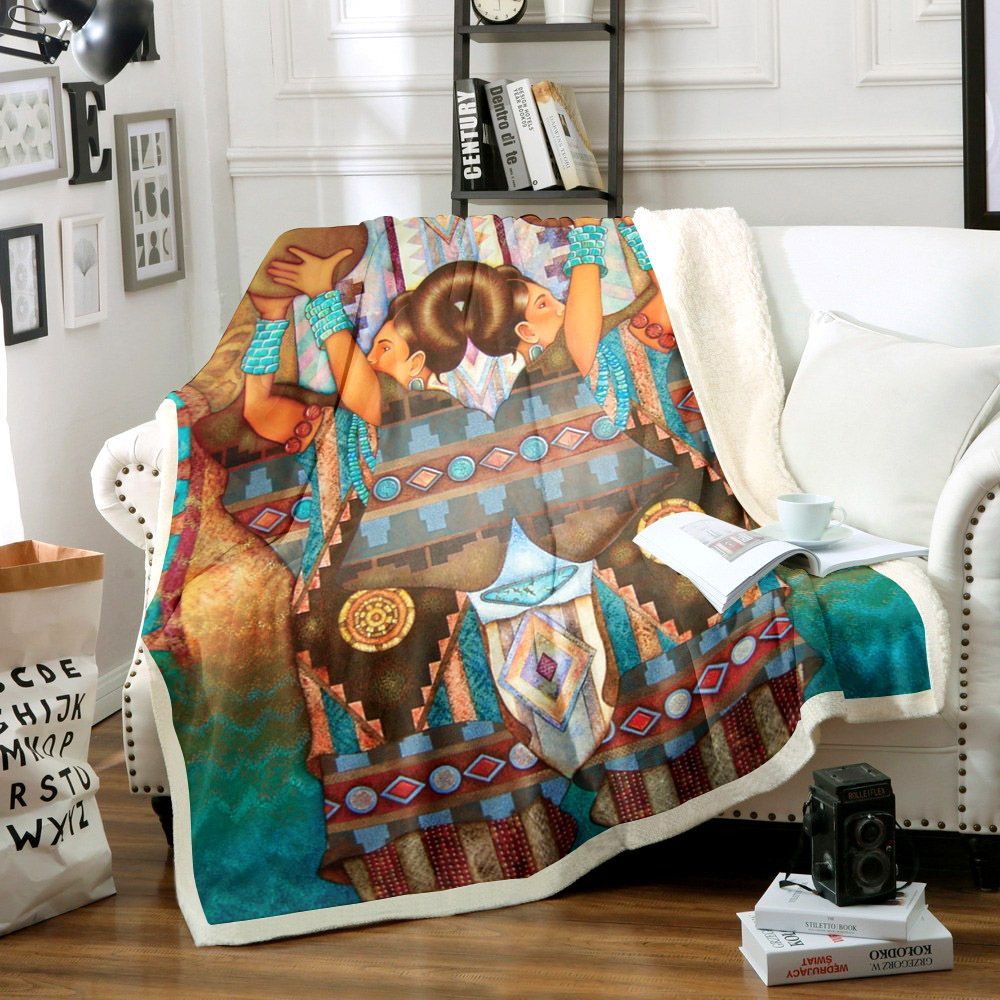 Native American Sherpa Fleece Blanket