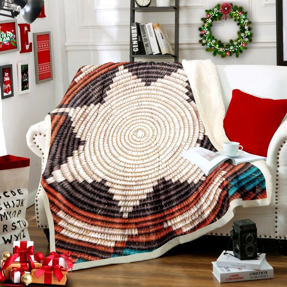 Native American Sherpa Fleece Blanket