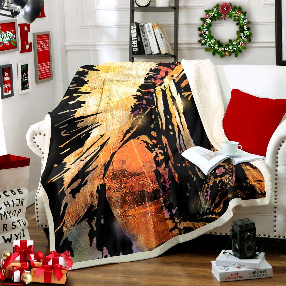 Native American Sherpa Fleece Blanket