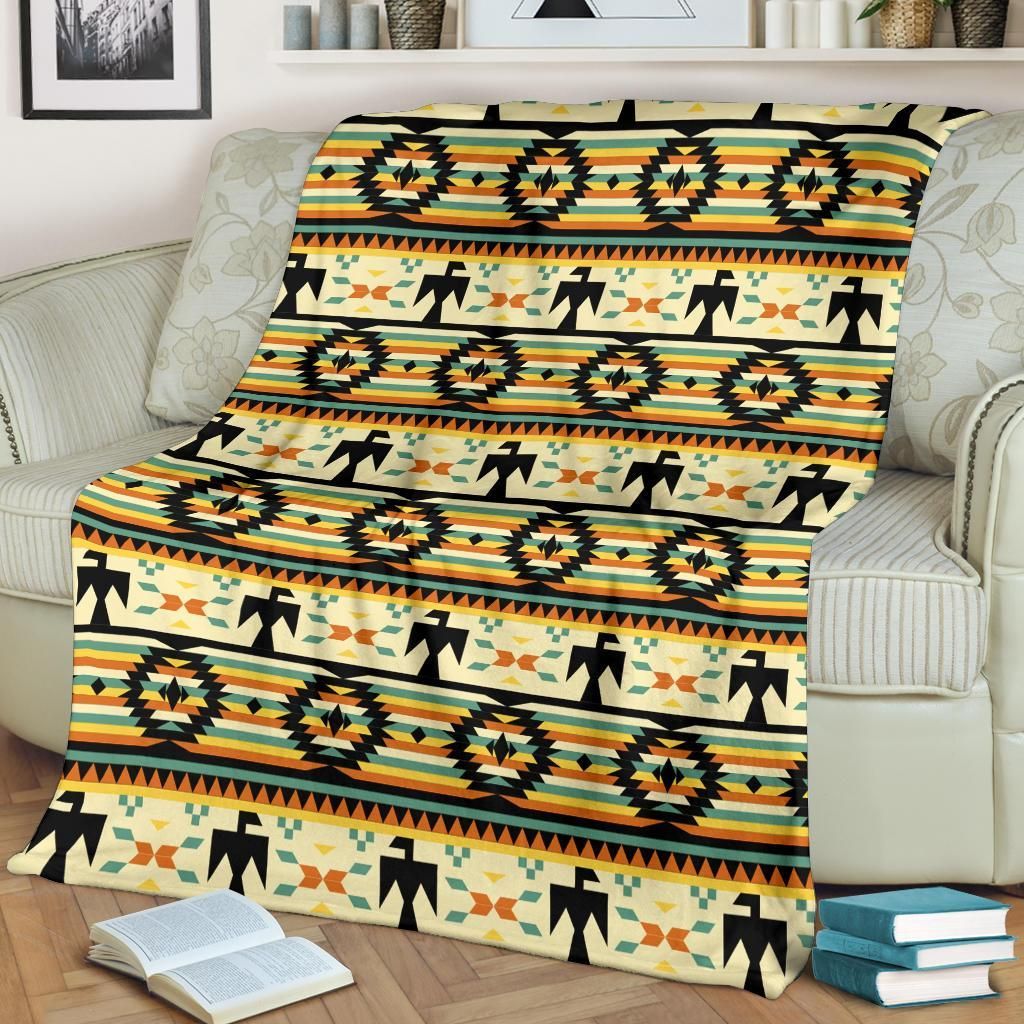 Native American Sherpa Fleece Blanket