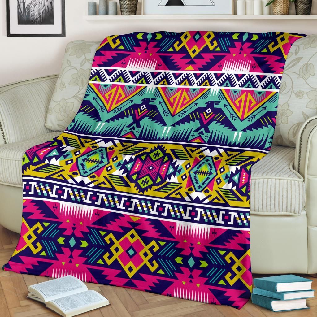 Native American Sherpa Fleece Blanket