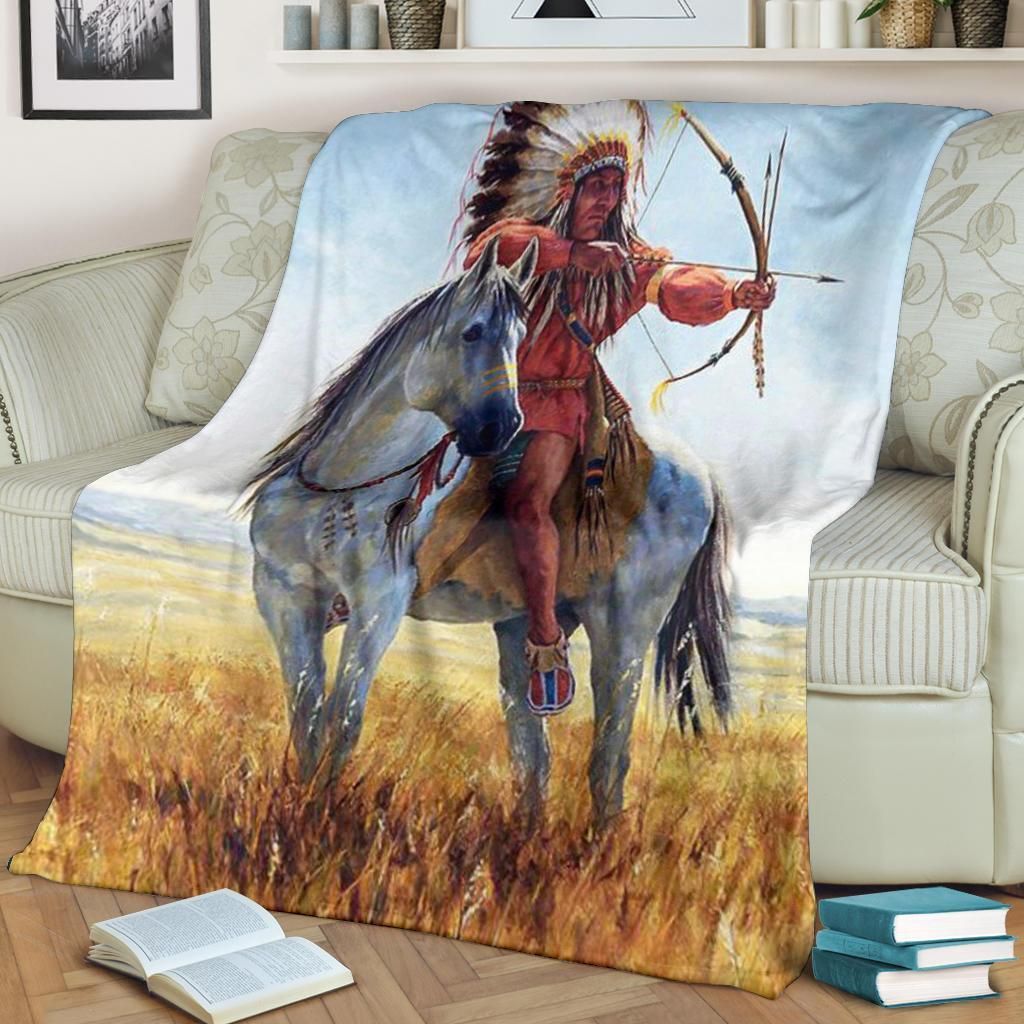 Native American Sherpa Fleece Blanket