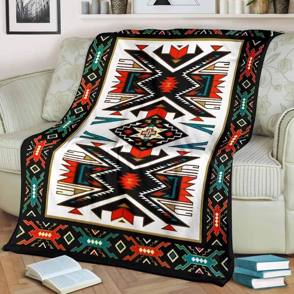 Native American Sherpa Fleece Blanket