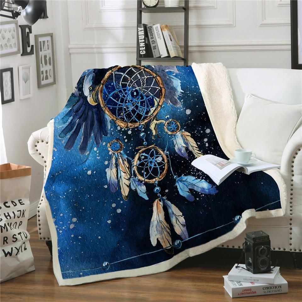 Native American Sherpa Fleece Blanket