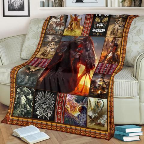 Native American Sherpa Fleece Blanket