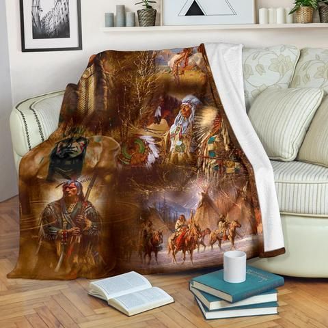 Native American Sherpa Fleece Blanket