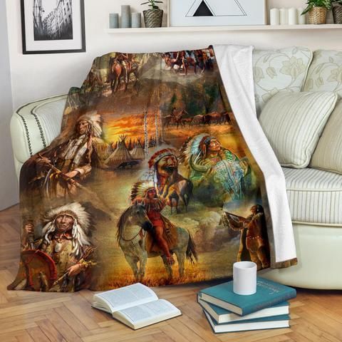 Native American Sherpa Fleece Blanket
