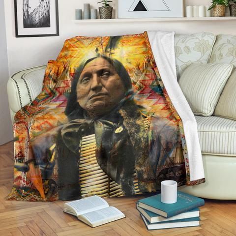 Native American Sherpa Fleece Blanket