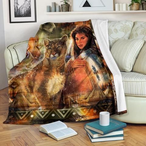 Native American Sherpa Fleece Blanket