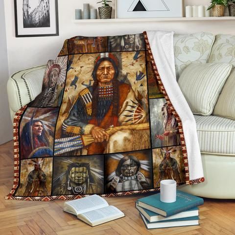 Native American Sherpa Fleece Blanket