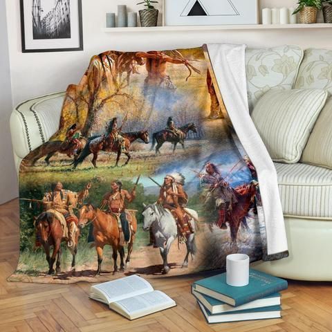 Native American Sherpa Fleece Blanket