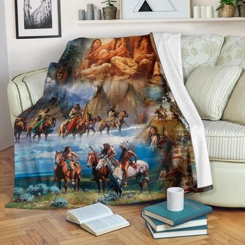 Native American Sherpa Fleece Blanket