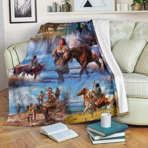 Native American Sherpa Fleece Blanket