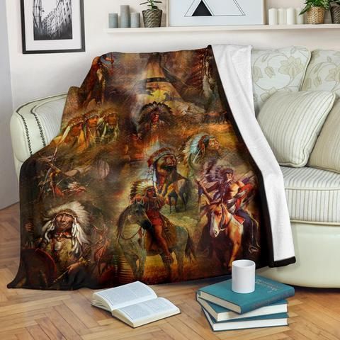 Native American Sherpa Fleece Blanket