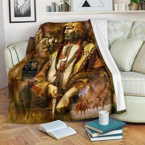 Native American Sherpa Fleece Blanket