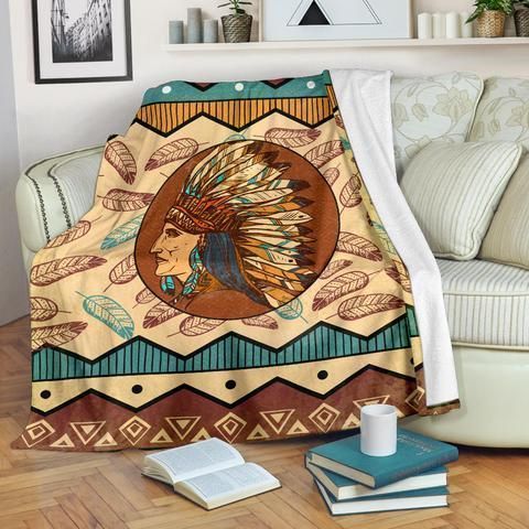 Native American Sherpa Fleece Blanket