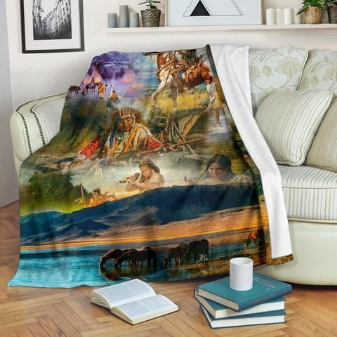 Native American Sherpa Fleece Blanket