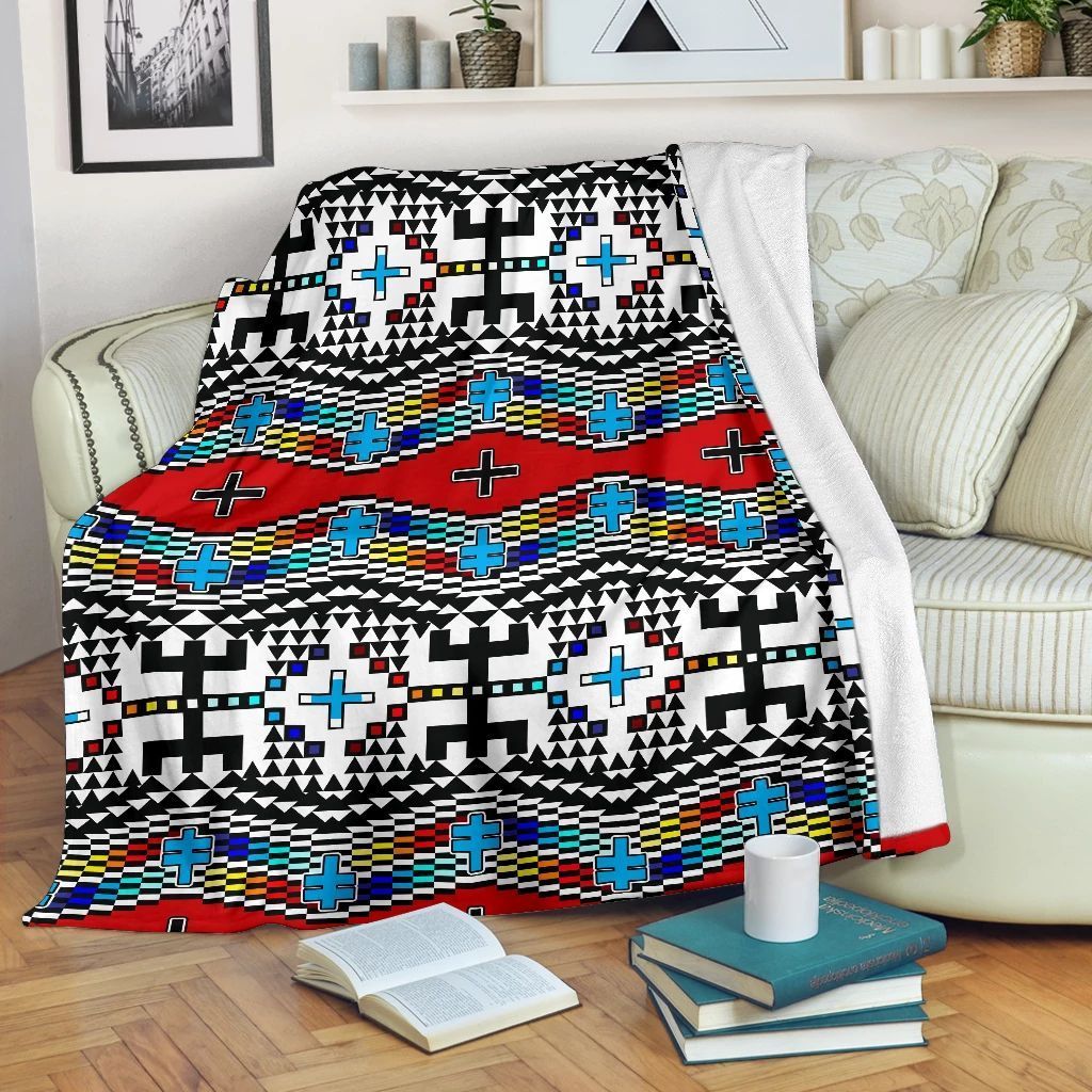 Native American Sherpa Fleece Blanket